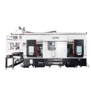 ODS15 facing dual spindle dual turret CNC lathe machine with automated gantry robotic arm